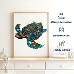 Turtle Wooden Jigsaw Puzzles for Adults Kids,Animal Shaped Pieces Jigsaw Puzzles Toys with Package, Christmas Gift Home Decor