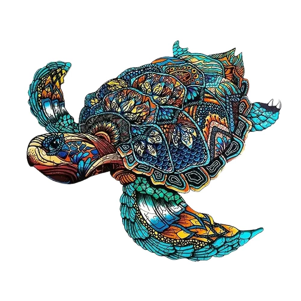 Turtle Wooden Jigsaw Puzzles for Adults Kids,Animal Shaped Pieces Jigsaw Puzzles Toys with Package, Christmas Gift Home Decor