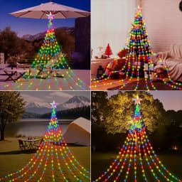 Christmas Pentagram Waterproof String Light Solar Outdoor Festivals Decorations 3M/2M Led Fairy Lamp 8 Modes Family Party Holida