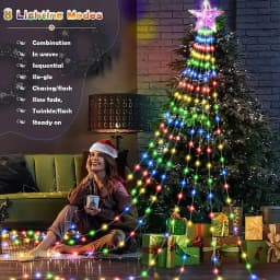 Christmas Pentagram Waterproof String Light Solar Outdoor Festivals Decorations 3M/2M Led Fairy Lamp 8 Modes Family Party Holida