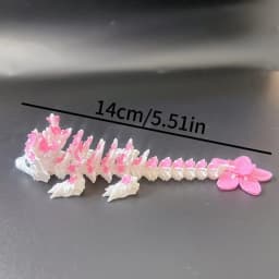 Vibrant 3D Printed Cherry Blossom Dragon Statue - Colorful and Complex Flower Design, Suitable for Christmas and New Year Gifts