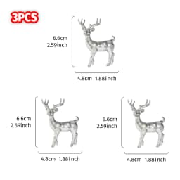 3PCS, Christmas mini Reindeer Resin Ornaments, colorful Three-Dimensional Deer Table Decoration Handicrafts