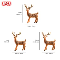 3PCS, Christmas mini Reindeer Resin Ornaments, colorful Three-Dimensional Deer Table Decoration Handicrafts