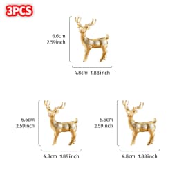 3PCS, Christmas mini Reindeer Resin Ornaments, colorful Three-Dimensional Deer Table Decoration Handicrafts