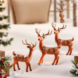3PCS, Christmas mini Reindeer Resin Ornaments, colorful Three-Dimensional Deer Table Decoration Handicrafts
