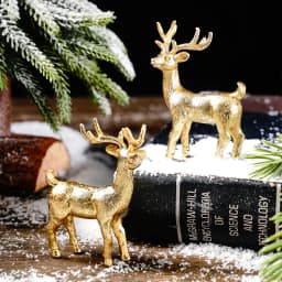 3PCS, Christmas mini Reindeer Resin Ornaments, colorful Three-Dimensional Deer Table Decoration Handicrafts