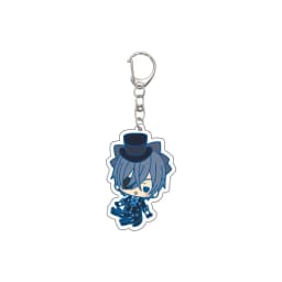 55MM Anime Keychain Ciel Phantomhive/Sebastian Michaelis/Baldroy Key Chain Acrylic Model Plate Christmas Gifts