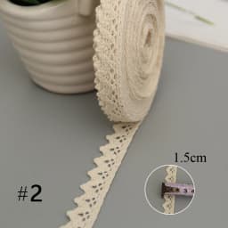 5 Meters Cotton Lace Trim Ribbon Beige Sewing Trim Lace Ribbon Crochet Lace Fabric DIY Wedding Party Craft Christmas Gift Decor