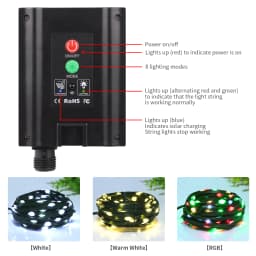 50M 100M Large Solar Panel LED Solar String Lights Fairy Garland Lights Outdoor Backyard Garden Holiday Christmas Party Decor