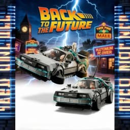 IN STOCK NEW MOC Back to the Future Time Machine Sports Car Building Block Model Bricks DIY Toy Birthday Christmas Gifts