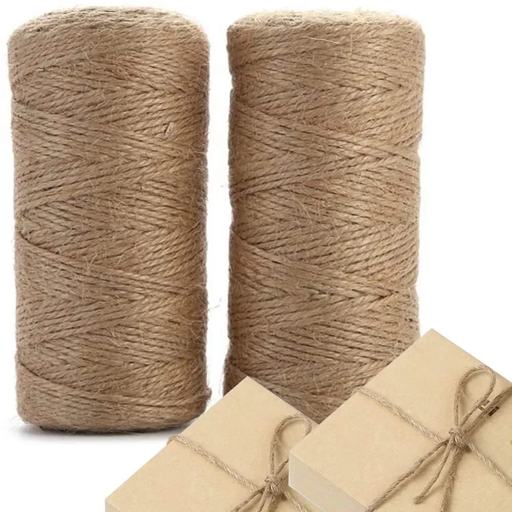 2MM 100M/lot Natural Jute Twine Cord Brown Twine Rope Jute Rope  For DIY Crafts Gift Wrapping Wedding Christmas Decor