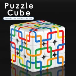 Square Grid Speed Cube, 3x3 Speed Cube Puzzle Cube, 3x3x3 Puzzle, Ideal Cube Puzzle Toy for Kids and Adults, Christmas/Birthday