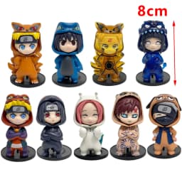 Anime 8cm Naruto 9pcs Set Random Blind Box Haruno Sakura Kakashi Sasuke Action Figure Movie Model Toy Birthday Christmas Gift