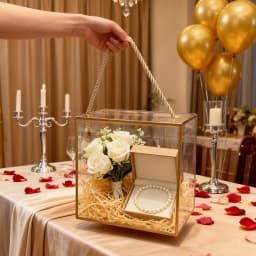 10 PVC Plastic Large Gift Boxes With Handles And a Laminated Design, Perfect For Christmas, Weddings, Birthdays And Parties.