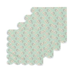 Lotus Shaped Embroidered Edge Napkins 4pcs/set Thickened Pure Cotton Breathable Placemats for Weddings Christmas Daily Party