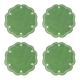 Lotus Shaped Embroidered Edge Napkins 4pcs/set Thickened Pure Cotton Breathable Placemats for Weddings Christmas Daily Party