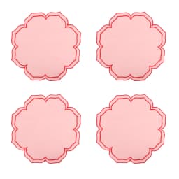 Lotus Shaped Embroidered Edge Napkins 4pcs/set Thickened Pure Cotton Breathable Placemats for Weddings Christmas Daily Party