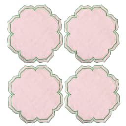 Lotus Shaped Embroidered Edge Napkins 4pcs/set Thickened Pure Cotton Breathable Placemats for Weddings Christmas Daily Party