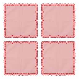 Lotus Shaped Embroidered Edge Napkins 4pcs/set Thickened Pure Cotton Breathable Placemats for Weddings Christmas Daily Party