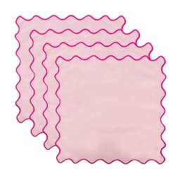 Lotus Shaped Embroidered Edge Napkins 4pcs/set Thickened Pure Cotton Breathable Placemats for Weddings Christmas Daily Party