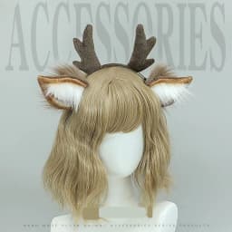 Cute Cosplay Antler Horn Hairband Women Simulation Plush Deer Ear Anime Accessories Pretended Christmas Party Costume Props Gias