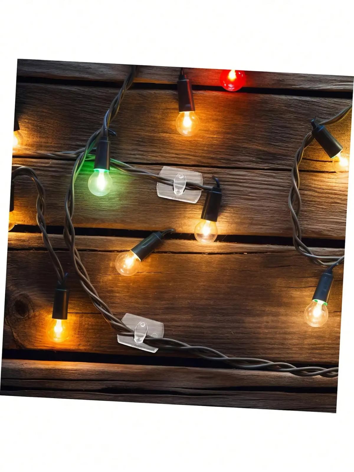 6/12/20/40pcs Mini Damage-Free Waterproof Wall Hooks for Home Hanging Christmas String Lights Garland Adhesive Decoration Clips