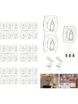 6/12/20/40pcs Mini Damage-Free Waterproof Wall Hooks for Home Hanging Christmas String Lights Garland Adhesive Decoration Clips