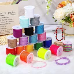 50M/Roll 0.8mm Nylon Cord Satin String Beading Thread Chinese Knot Cord for Macrame Bracelets Jewelry Making Christmas Ornament