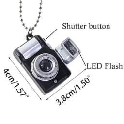 Sound And Light Simulated Digital Camera Retro Phase Pendant, Necklace Punk Flash Jewelry Key Halloween Christmas Gifts