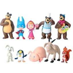 NEW 10Pieces Masha and the Bear Action Figure Anime Model Cartoon Toys anime figure For Friends gifts Christmas gift