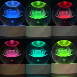 1pc 3D Lotus Crystal Ball Color Laser Engraving Night Light, Holiday Gifts, for Friends, Colleagues, Wife, Parents, Christmas, V
