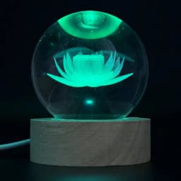 1pc 3D Lotus Crystal Ball Color Laser Engraving Night Light, Holiday Gifts, for Friends, Colleagues, Wife, Parents, Christmas, V