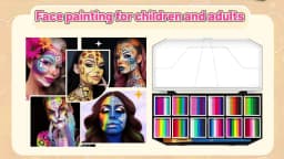 12 Grids colors Face painting Body paint Makeup rainbow Water-based Colorful Painting Set Christmas Palette for Adults and Kids