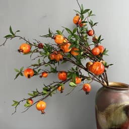 New Artificial Pomegranate Long Branch 6-Fruit Artificial Fruits Flowers For Home Wedding Party Table Decoration Christmas Decor