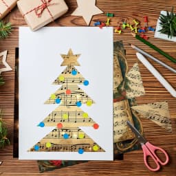 Vintage Christmas Sheet Music Scrapbook Paper Set,12sheets Xmas Decorative Decoupage Paper for DIY Crafts,Gift Wrap,Scrapbooking