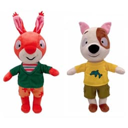 Anime Pip and Posy Plush Doll Cartoon Soft Stuffed Animal Rabbit Mouse Plushie  Toys Birthday Christmas Gifts for Kids Boys Girl