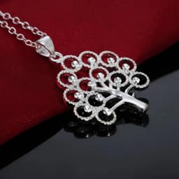 URMYLADY 45cm 925 Sterling Silver fine tree Pendant Necklace For Women Fashion charms Christmas gifts party Wedding Jewelry