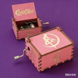 Anime Cartoon Sailor Moon Hand-cranked Music Box Kawaii Painted Ornament for Wooden Music Box Children's Girl Christmas Gift