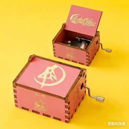 Anime Cartoon Sailor Moon Hand-cranked Music Box Kawaii Painted Ornament for Wooden Music Box Children's Girl Christmas Gift