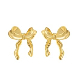 FTCY Vintage Metal Bowknot Earrings For Women Sweet Elegant Gold Color Women's Stud Earring Christmas Party Jewelry