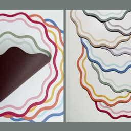 1/4/6pcs Faux Leather Placemats Printed Flower Shape Insulated Table Mat for Kitchen Dining Table Striped Christmas Plate Mat