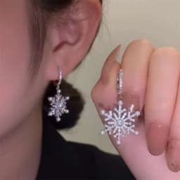 Luxury Sparking Crystal Snowflake Earrings For Women Shiny Zircon Imitation Pearl Earring Christmas New Year Party Jewelry Gifts