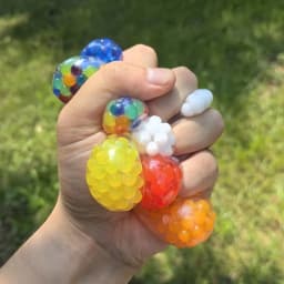 5pcs 3.5cm Soft Rubber Squeeze Ball Grape Ball Stress Relief Sensory Toy for Kids Party Favors Pinata Fillers Christmas Gift