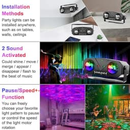 Sound Activated 10W Party Light Disco Ball Light Dj Laser Disco Lamp Ocean Star Christmas Projector Dance Light with Remote