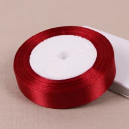 Single Face Satin Ribbon Bright Red 25 Yards Wholesale DIY Supplies Gift Wrapping Christmas Apparel Sewing Fabric Ribbon