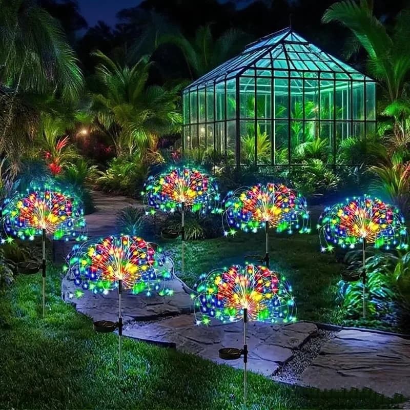 Solar Garden Lights 460LED Firework Lights Fairy Light Suitable for Courtyard Party Outdoor Decorative Garden Lights Christmas