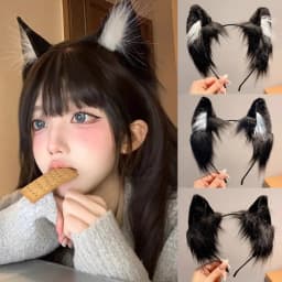 1pcs Cat ear headband Cute plush hairband Holiday dress up Christmas animal Ear hoop Children's hair accessories
