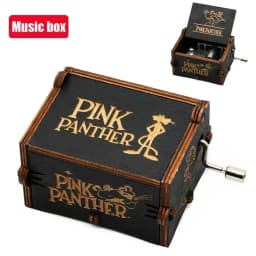 2026 HOT Commemorative Music Box Hand Crank Holiday Gift Christmas Gift Wooden Simpson Music Box Pink Panther Music Box