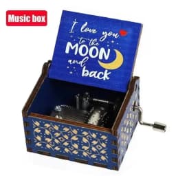 2026 HOT Commemorative Music Box Hand Crank Holiday Gift Christmas Gift Wooden Simpson Music Box Pink Panther Music Box