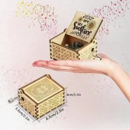 2026 HOT Commemorative Music Box Hand Crank Holiday Gift Christmas Gift Wooden Simpson Music Box Pink Panther Music Box